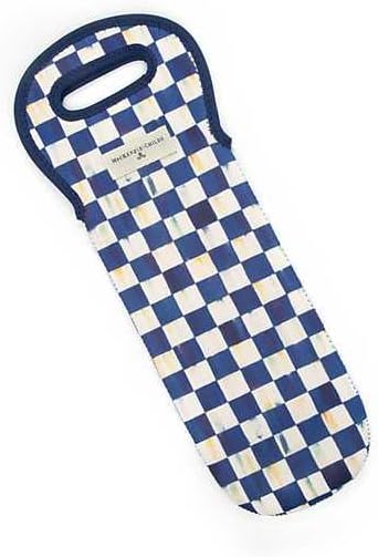 MacKenzie Childs Courtly Check Check Check Neoprene Wine Cooler Carrier Can Cozie