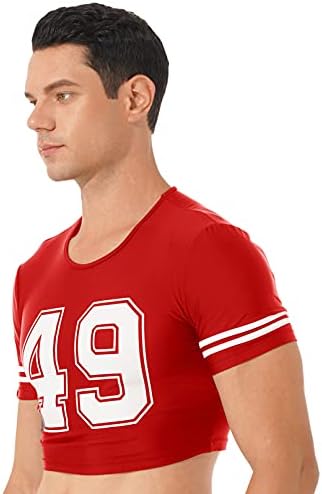 iiniim masculino curto sports shirt número de camiseta de ginástica de ginástica de ginástica de colheita de colheita de colheita de futebol