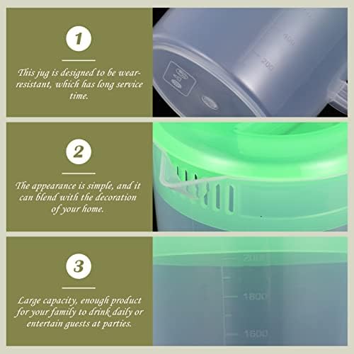 Garrafas de água de vidro de hemotão 0,52 galões/ 2 litros jarra de plástico com tampa, jarro de água fria - jarro de água de