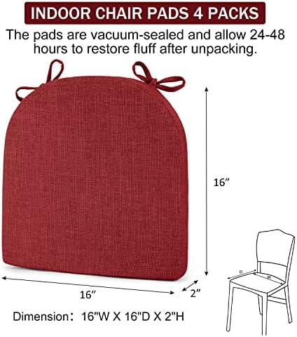 Almofadas de cadeira interna Downluxe para cadeiras de jantar, almofadas de cadeira de espuma de memória texturizada e confortável