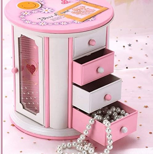 N/A Pink Love Music namorada Garda de aniversário Caixa de armazenamento Caixa de armazenamento Birthday Box Box Plástico Caixa de Armazenamento de Jóias de Plástico Presente de Aniversário