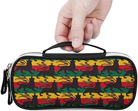 Funnystar Rastafarian Fand lápis Case fofa bolsa de lápis Bolsa de maquiagem organizadora de bolsa com zíper duplo