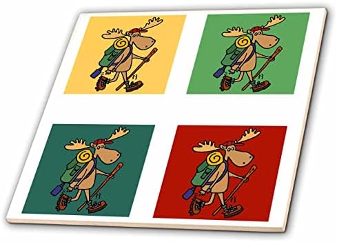 3drose legal engraçado fofo moose caminhada 4 arte para caminhantes e campistas - telhas