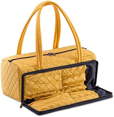 Denoa leve bolsa de artesanato acolchoado - saco de armazenamento de fios de costura e tricô - bolso de agulha e acessório - Canário