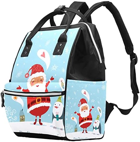 Mochila VBFOFBV Backpack, grandes sacolas unissex, pacote de viagens de volta para mamães para pais, neve santa pinguim