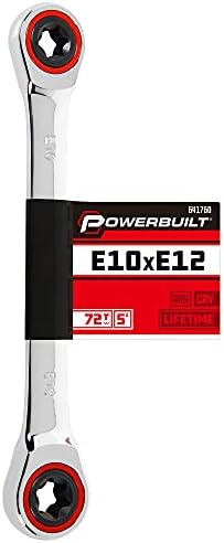 PowerBuilt 641760 Ratcheting Double Box-End E-Star Clear-E10/E12
