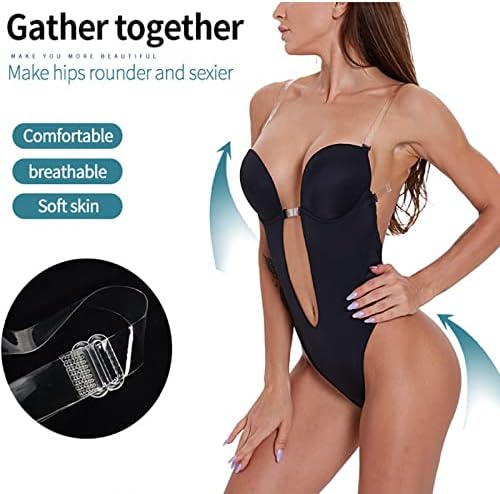Shapers Invisible - Mergulhe o modelador de corpo sem costas para mulheres sutiã Deep V Bra Bra Sexy Bodysuit Party Night Tummy Control Shapewear