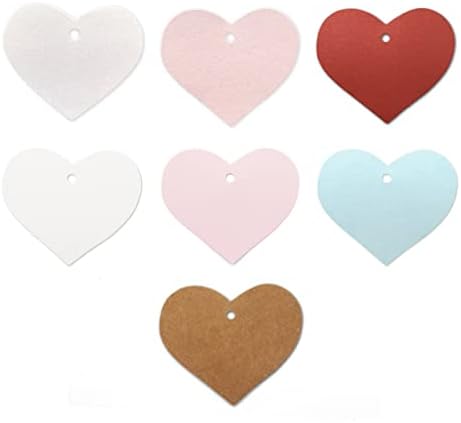 LWR Crafts 100 Hang Tags Heart With Jute Twines 100ft