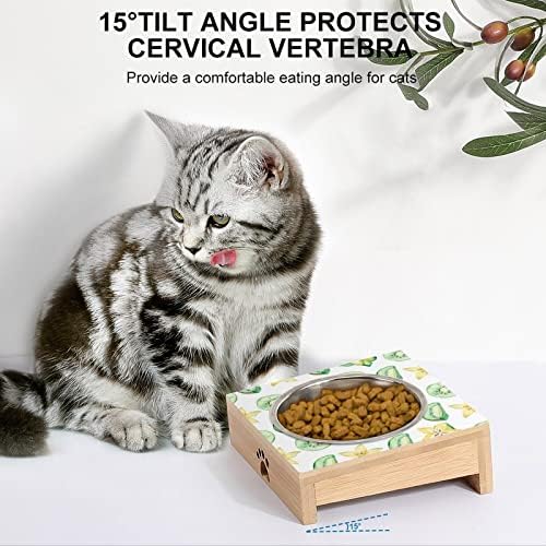 Carambola e Kiwi- 杯垫 Cat Bowl Anti-Tomit, tigela de gato elevada para gatos planos, cães pequenos, proteção da coluna para