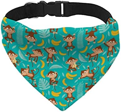 Macaco com Bananas Pet Bandana Collar - Cola de cachecol de padrão - Bandana de cães impressos de animais - XL