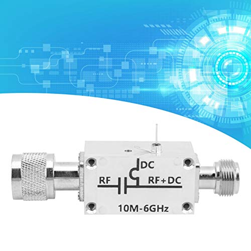 Amplificador de banda larga em RF, 10MHz-6GHz Aluminium Alumin Bias Tee RF DC Blocker para Ham Radio RF Feeder DC Blocker