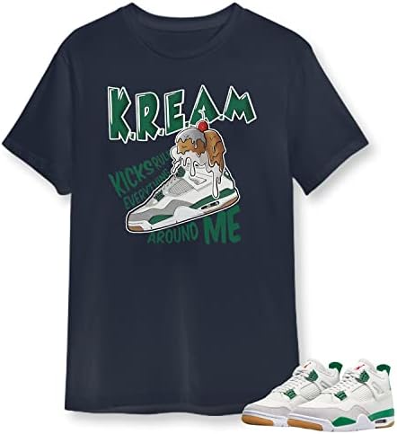 Camisa de tênis Kream para Jor%Dan 4 s = B Pine Green, camisa para Jor%Dan 4 Pine Green, Jor%Dan 4S Pine Green Match