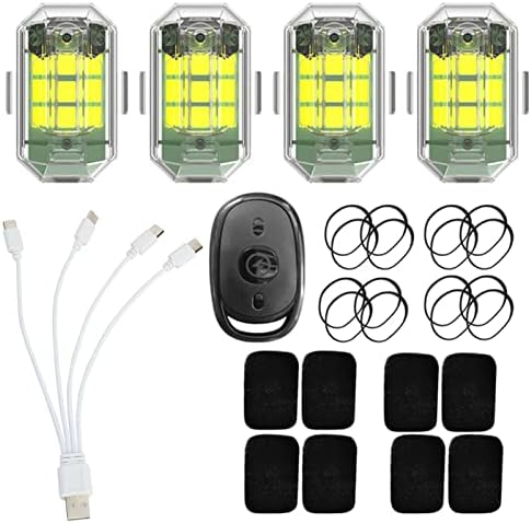 LED sem fio LED leve com luz remota e de alto brilho 7 cores luzes recarregáveis ​​USB para carro, caminhões, motocicleta, bicicleta, veículos, drone, pilotagem da luz noturna anti-colisão