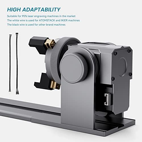 Atomstack R1 Chuck multifuncional rotativo para gravador a laser, rolo de rotação de laser de 3 em 1, ajuste de 180 °