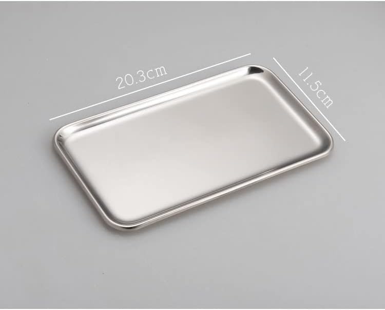DNATS Pequena bandeja de retângulo para o banheiro que serve o organizador da vaidade SUS304 Aço inoxidável