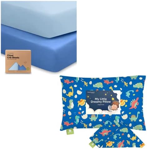 KeAbabies 2 lençóis orgânicos de berço para meninos, meninas e fronhas de criança para 13x18 Pillow - Jersey Criação de berço - Caso