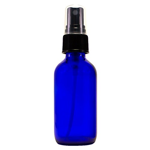2 FL OZ Cobalt Blue Glass Bottle com tampa de spray preta