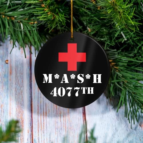 Ornamento de Natal personalizado - MASH 4077 Ornamento de aniversário preto - Árvore de Natal, tradições familiares, decoração da casa, presente personalizado, ornamento familiar, lembrança