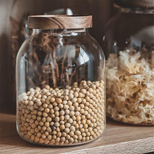 Garas de armazenamento de vidro de sdgh armário de cozinha dispensador de grãos transparentes simplicidade jarra de doces