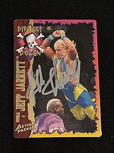 Jeff Jarrett 1995 Ação Pacada pelo WWF Wrestling Signed Card Autografed - Fotos de luta livre autografada