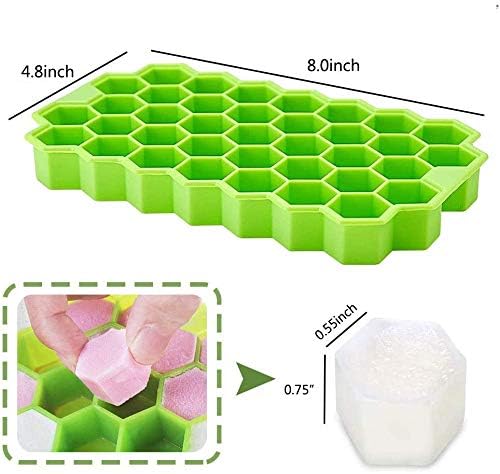 Bandejas de cubo de gelo com tampas 2 embalagem de silicone de pacote pequeno bpa de silicone grátis para freezer flexível fáceis de lançar o molde de cubo de gelo empilhável