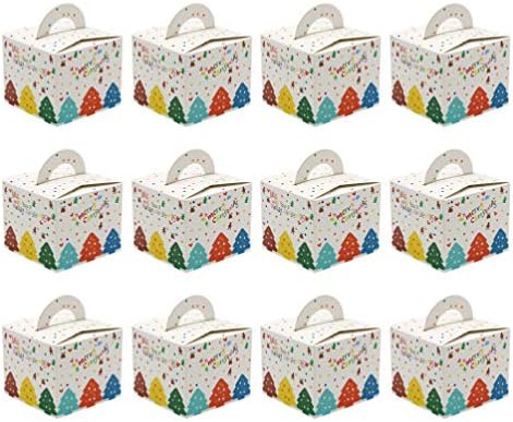 AMOSFUN 12PCS Caixas de doces de papel de Natal 3D Caixas de presente de véspera de Natal Festa de Natal Favory Favorï¼ˆChristmas