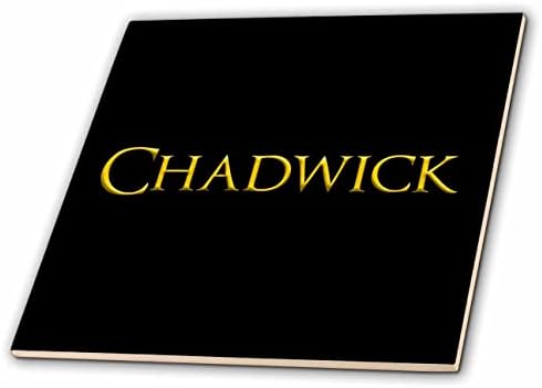 3drose Chadwick Nome popular do bebê na América. Amarelo em amuleto preto - telhas