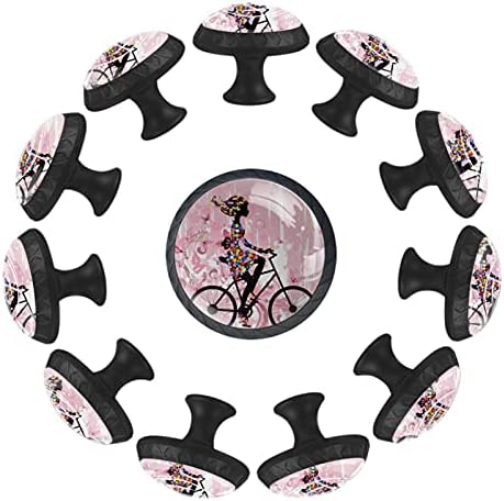 Botões de cômoda para menina garotas de bicicleta de bicicleta botas de gaveta fofas maçanetas colorido armário de impressão