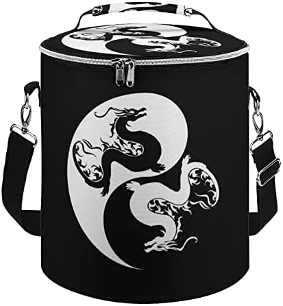 Yin yang dragons almoço bolsa de sacola à prova de vazamento de vazamento de caixa de refrigerador para piquenique de escritório