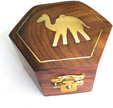 UP24INTO7 Caixa de jóias pequenas, design de camelo artesanal, Mini organizador de viagens Caso de armazenamento de exibição