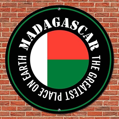 Madagascar Country Bandle o melhor lugar do mundo redondo lata de metal sinal de metal de metal impressão de arte engraçada
