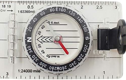 Wjtmy acrílico transparente bússola de bússola ao ar livre mapa autônomo de medição bússola bússola direcional