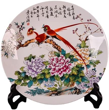 20 cm de cerâmica e porcelana Decoração de flor Placa rica em casa chinesa porcelana Placa Decoração da sala de estar