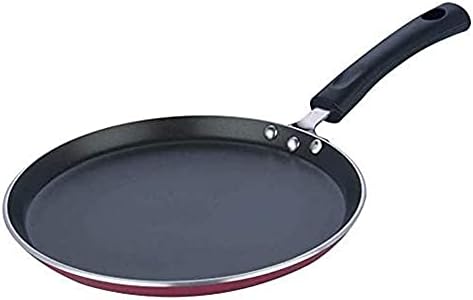 Pan de crepe antiaderente, panqueca, chapati, roti e dosa tawa, indução amigável, fogões a gás e cerâmica, alumínio de engenharia suíça, revestimento resistente a arranhões - 28cm | 3 mm de espessura - preto