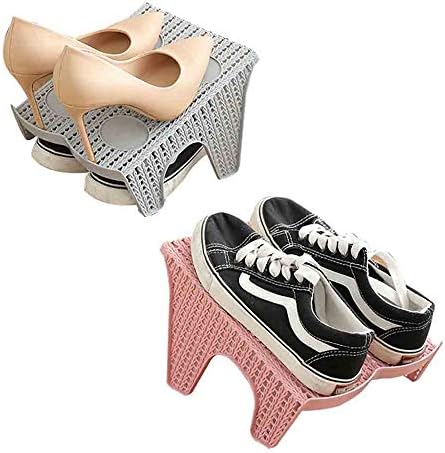 Lokodo Shoe Slots Slots Dupa Camada Espaço de Plástico Pedaçador Sapato de Sapatos Armazenamento Organizador do