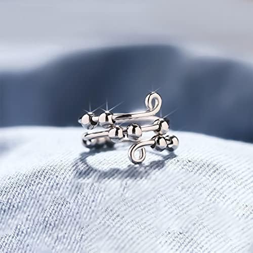 Caixa de anel de veludo Yuearn 3 slots, anel de ansiedade de 2pcs para mulheres meninas, presentes da caixa de joalheria para