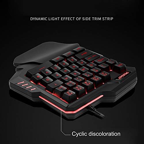 Higogo G30 Wired 35 Keys One Hand Gaming Keypad, Rainbow LED Backlight With Great Wrist Pad