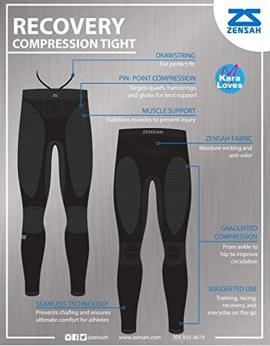 Zensah Recuperação apertada - Ultra compressão correndo leggings para homens e mulheres