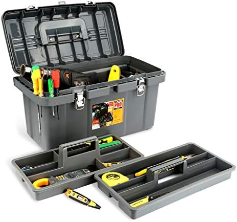 Caixa de fivela de metal da caixa de ferramentas ZSHLZG Caixa de armazenamento de três camadas de três camadas