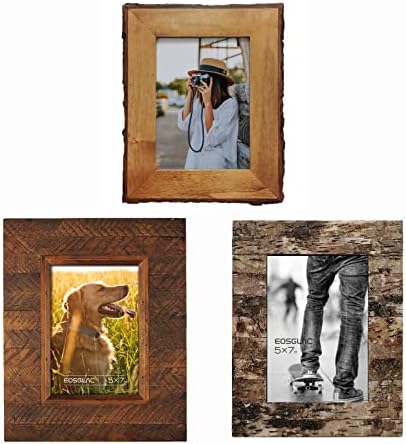 3 pcs define a moldura de imagem rústica de madeira, foto de 5x7 polegadas