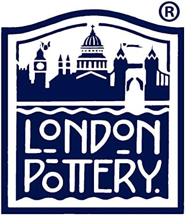 London Pottery Farmhouse de folhas soltas bule com infusador, cerâmica, azul cobalto, 4 xícara