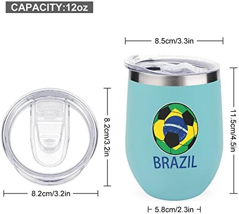 Copo de garrafa de futebol de futebol brasileiro com tampa de aço inoxidável com tampa de aço inoxidável de parede dupla de parede dupla copos de escritório