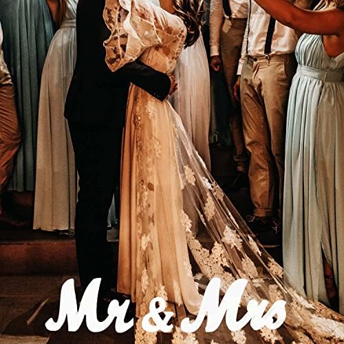 Nove a nove, Sr. e Sra. Sign para mesa de casamento, noiva e noivo Large Mr & Miss Wooden Letters, Mesa da festa Decoração
