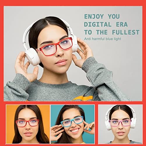 JosChoo 5 Pack Computer Reading Glasses Men e Women Anti -Eyestrain Blue Blocking Glasses para leitura