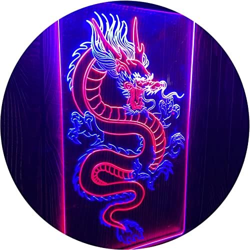 MIMAIK Dragão chinês Sinal de néon tamanho 16x24 polegadas Grande sinal de luz de neon para o quarto de casa Classic Wall Decor Board para decoração de arte de parede