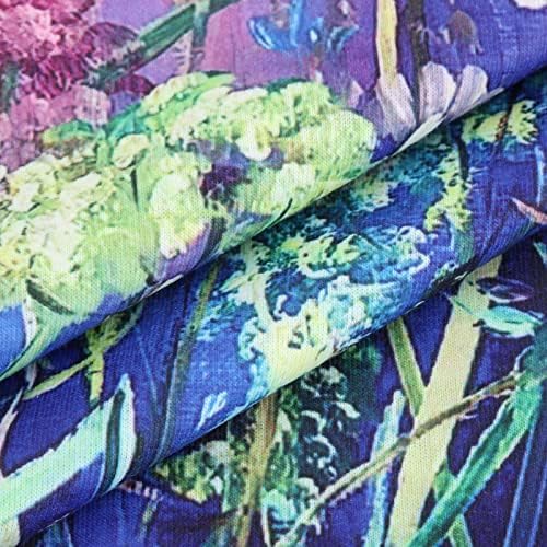 Mulheres Floral Print Shirts Treino de verão casual Tops Crewneck Sleeve curta Túnica de túnica solta blusas de túnica de túnica