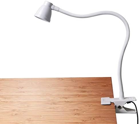 Cesunlight clipe sobre a luz de leitura, lâmpada de grampo para mesa, 3000-6500k Temperatura de cor ajustável, 6 modos de iluminação, 10 contas LED, adaptador CA e cordão USB incluído