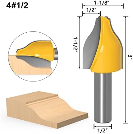 Cutter de moagem de carboneto 1-4 pedaços de 12 mm de 1/2 polegada haste hastreio vertical condutora de roteador de