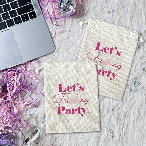 Sacos de kit de ressaca de Tfciate, Let's Party Burlap Sags com cordão para chuveiro de noiva, casamento, viagens, Bacharte de Survival Survival Bag, suprimentos de festa - 5pcs