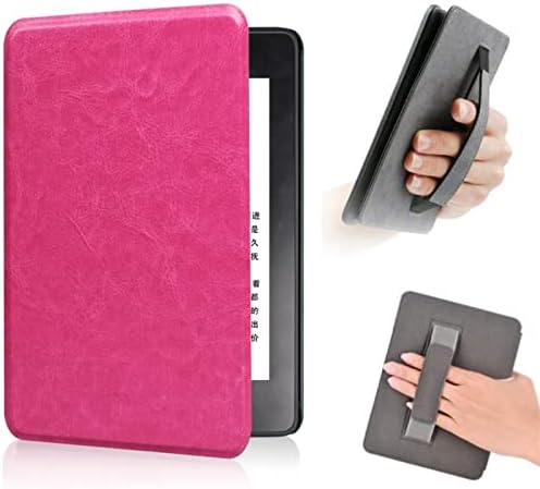 Caso de couro sintético para a 11ª geração Kindle a ser lançada em 2022, modelo, estojo de cor sólida com alça de mão e função de sono automático - Sleep